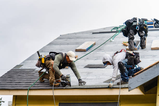 Professional Gutter Installation technician working in Rushmore, MN